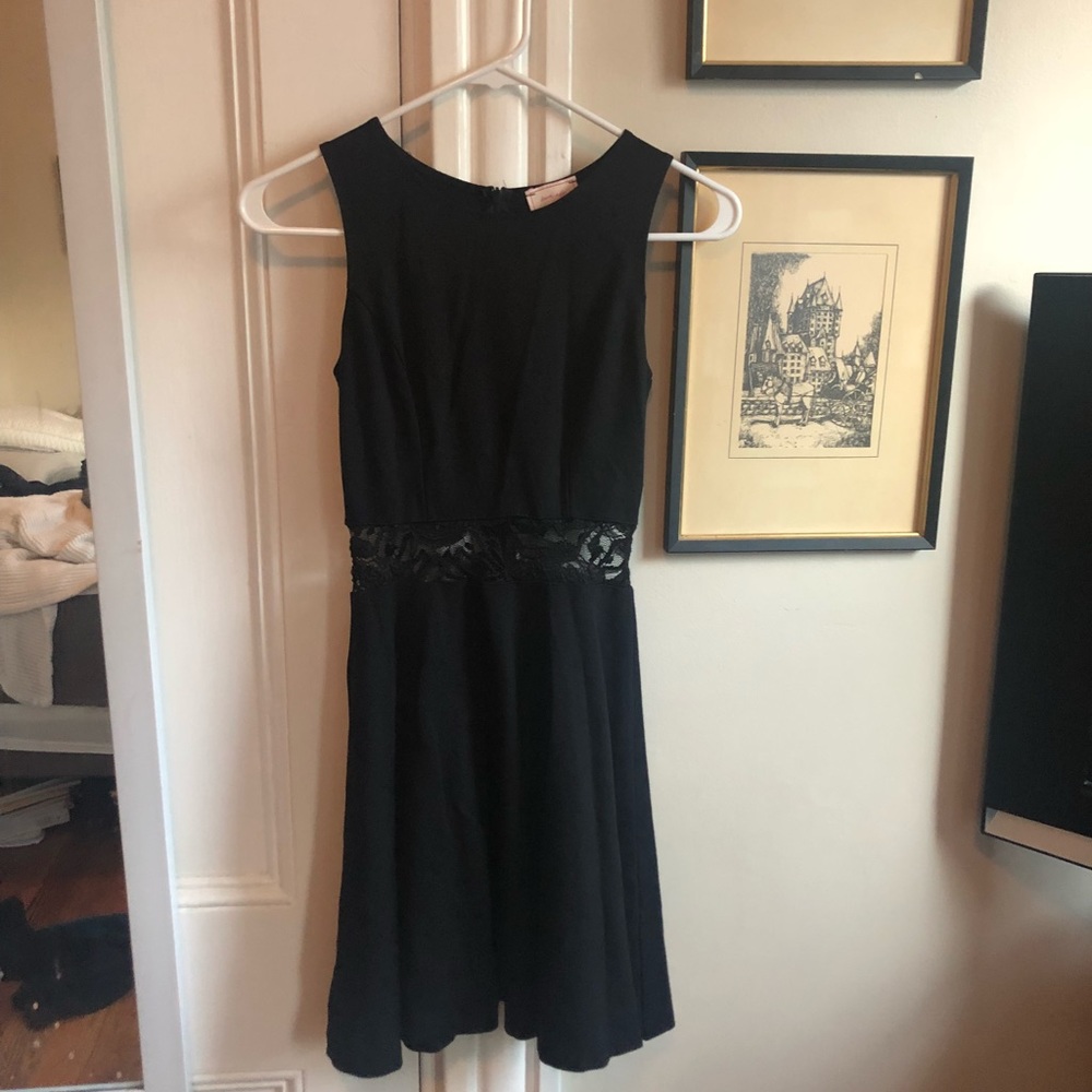 Black mesh middle dress